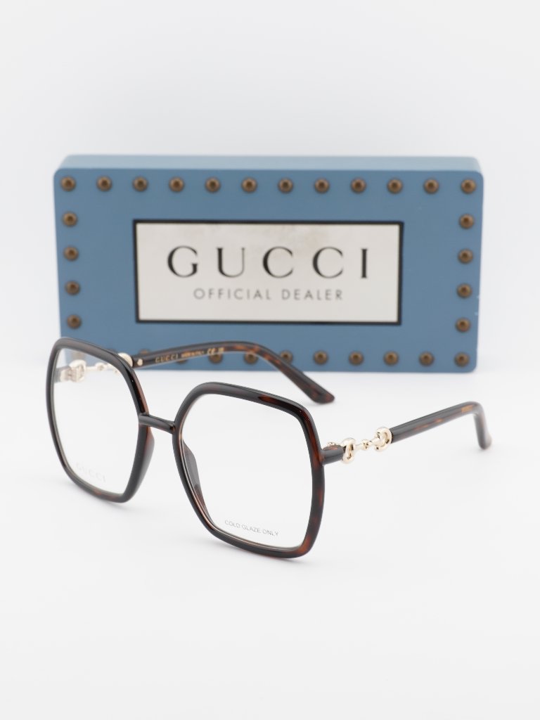 Gucci Gg0890o 002 Square Eyeglasses Havana 55mm